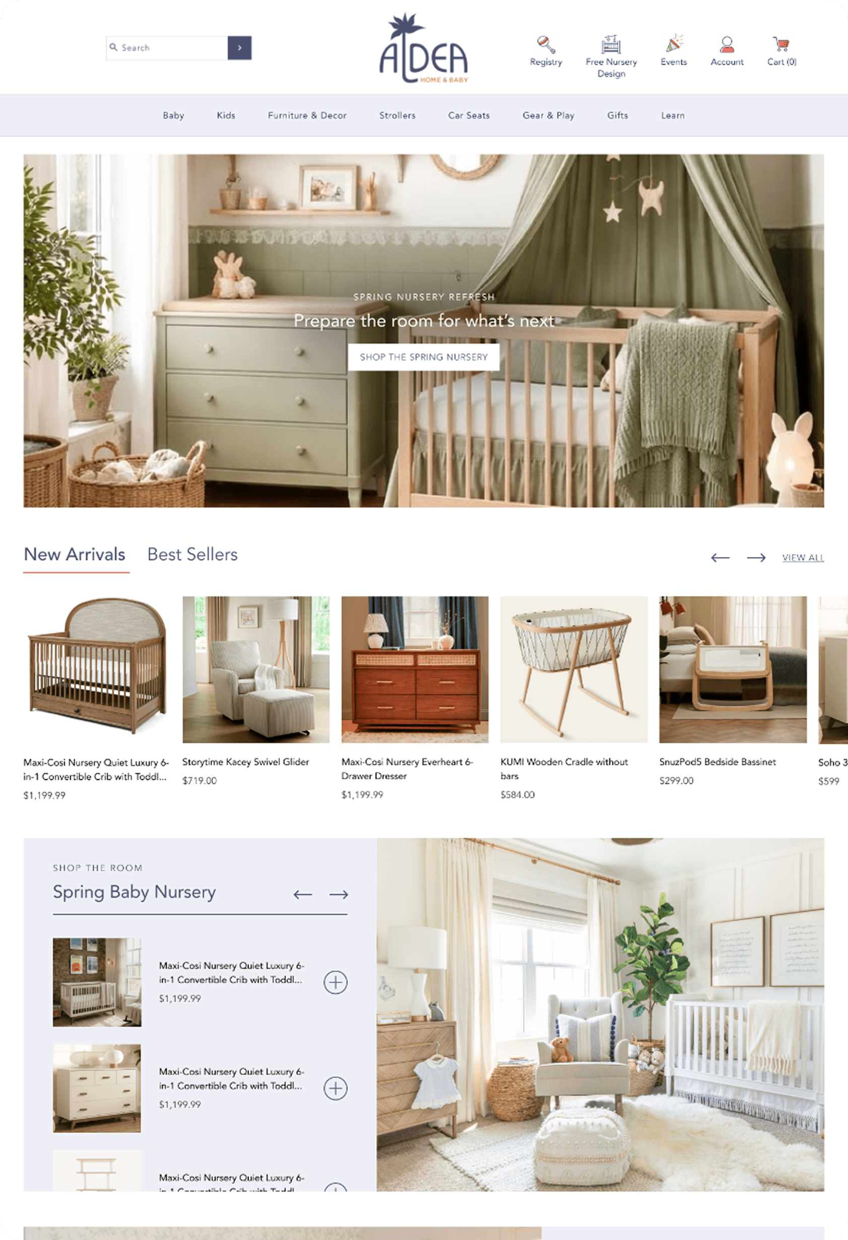 Aldea Home e-commerce nursery collection