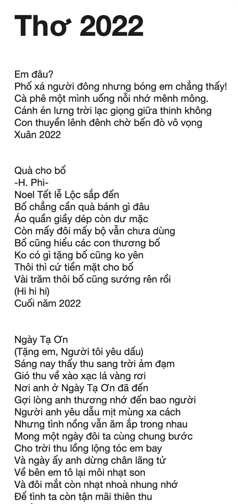 Handwritten poem my dad wrote in 2022